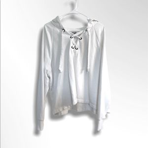 Aerie White Crop Hoodie!